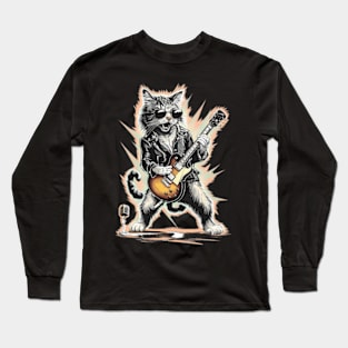 Rock Cat Playing Guitar - Guitar Cat Long Sleeve T-Shirt